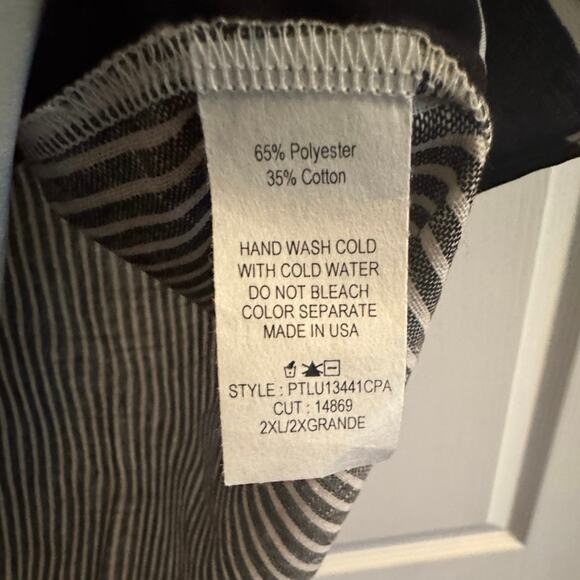 CES FEMME Contrast Polka Dot Blouse Top in Black Size 2X or 3X New w/o Tag - Picture 7 of 7